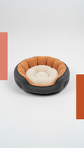 Rounded plush pet bed