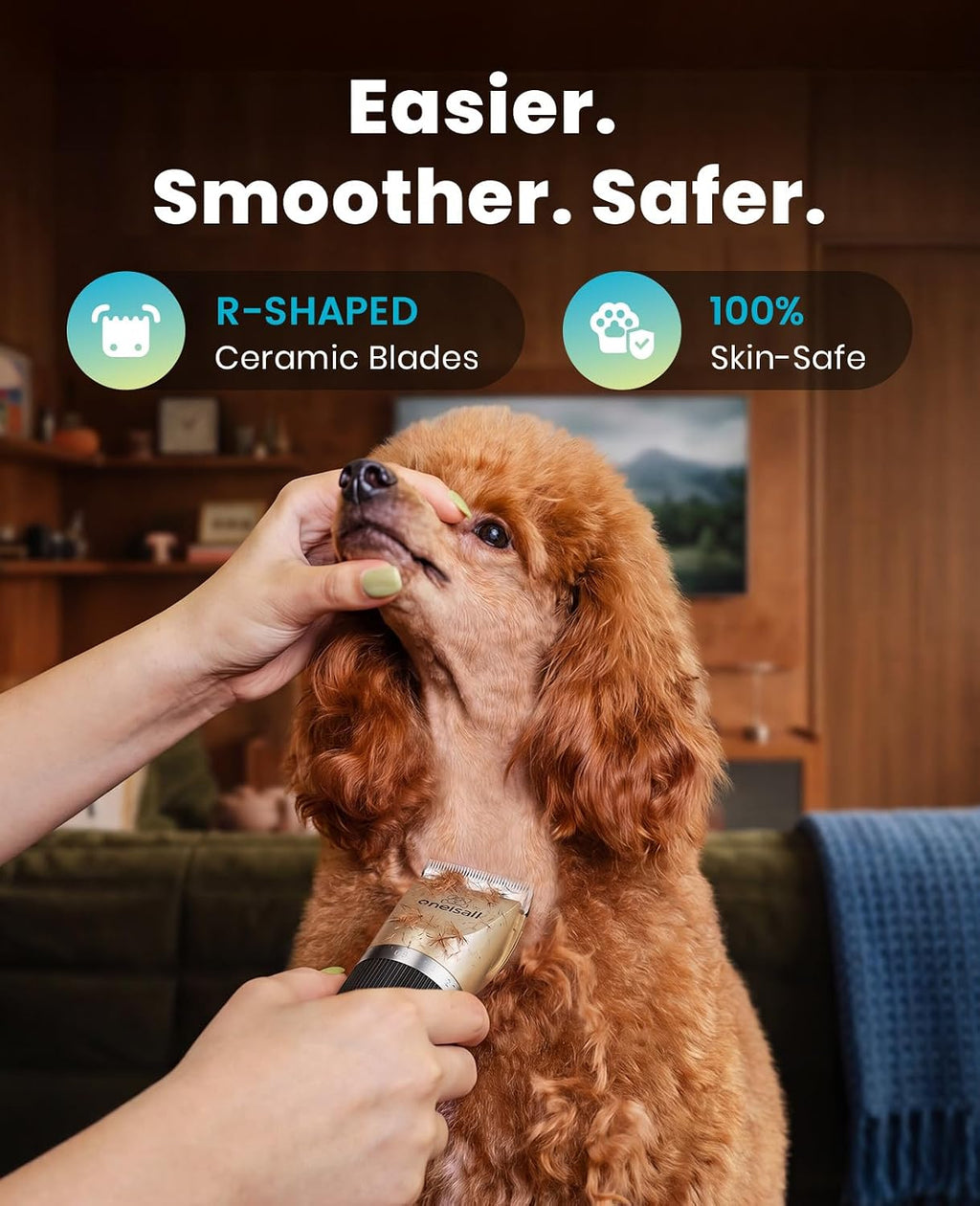 Dog Clipper for Small and Large Dogs Cats Animals | Low Noise Quiet,2-Speed,Cordless Rechargeable Fast Charge,Battery Level Display,Detachable,Waterproof