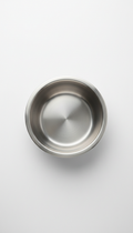 Brushed metal pet bowl