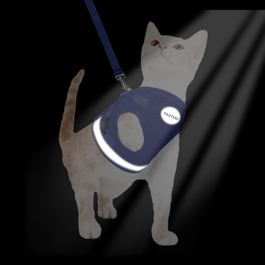 Cat Harnesses and Puppy Harness with Leashes Set, Escape Proof Cat Harness, Adjustable Reflective Soft Mesh Vest Fit Puppy Kitten Rabbit Ferrets'S Outdoor Harness